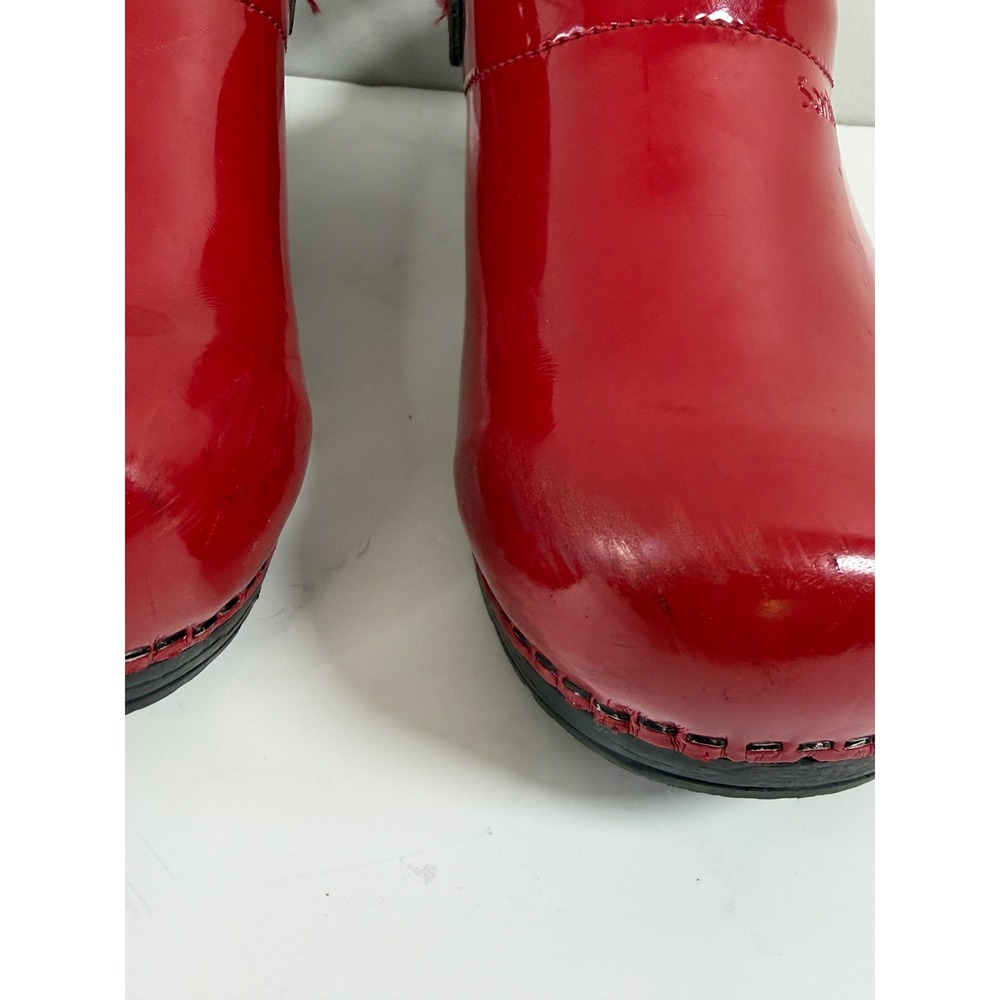 Sanita Estelle Convertible Slingback 40-US 9 Red Patent Leather Work Clogs - Picture 5 of 11